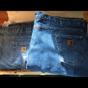BIG MAN 2 PAIR Carhartt fleece-lined jeans Relaxed Fit 50 X 30